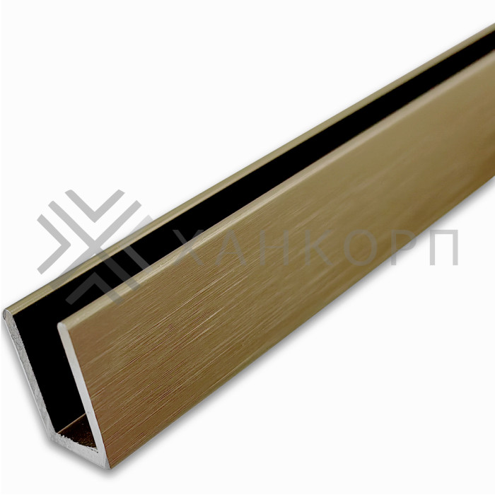 Профиль FDPA-51.22 п-образный 19х12х1,75 мм под стекло 8 мм, 2,2 м, алюминий/бронза