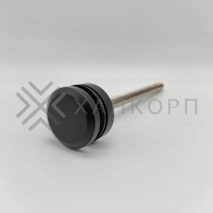 Стеклодержатель FKK-41, 10х10 мм Ø50 мм М10 для стекла, нержавейка/черный