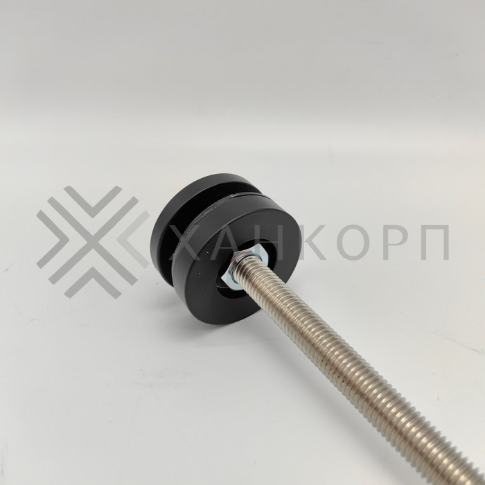 Стеклодержатель FKK-41, 10х10 мм Ø50 мм М10 для стекла, нержавейка/черный