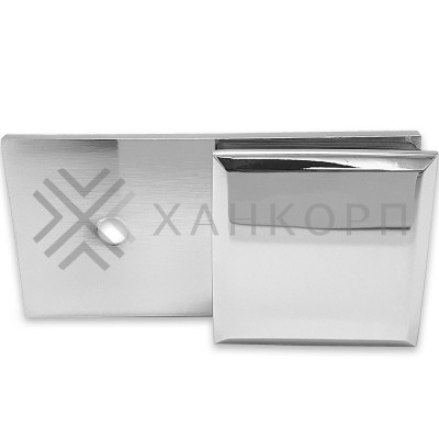 Коннектор Бета β FDK-25 стена-стекло 180˚ с пластиной, латунь/хром