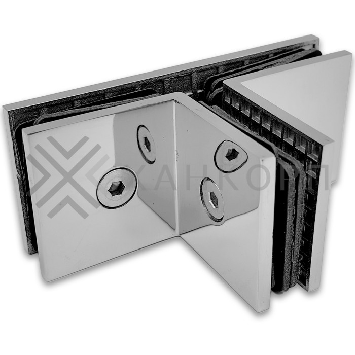 Коннектор Альфа α FDK-19 Т-образный для стекла, нержавейка/полированный