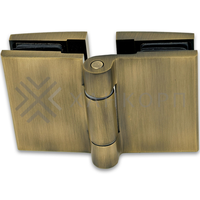 Петля Рея FDP-222 стекло-стекло 180° с крышками, латунь/бронза