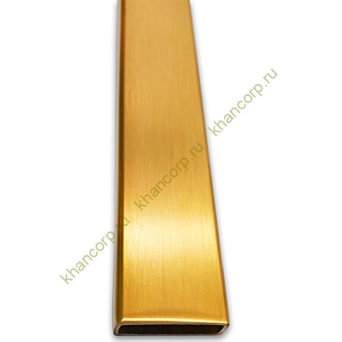 Труба FDT-392, 30х10х2 мм 2 м, нержавейка/брашированное золото