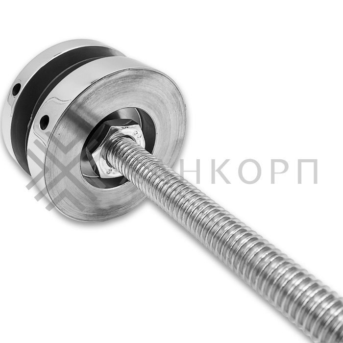 Стеклодержатель FKK-41, 10х10 мм Ø50 мм М10 для стекла, нержавейка/полированный