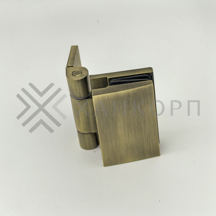 Петля Рея FDP-220 стена-стекло 90° с крышками, латунь/бронза