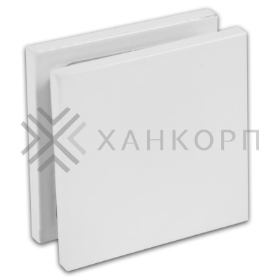 Коннектор Альфа FDK-12 стена-стекло 90˚ нержавейка/белый