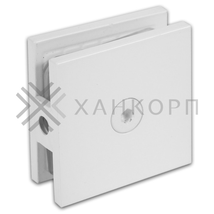 Коннектор Альфа FDK-12 стена-стекло 90˚ нержавейка/белый