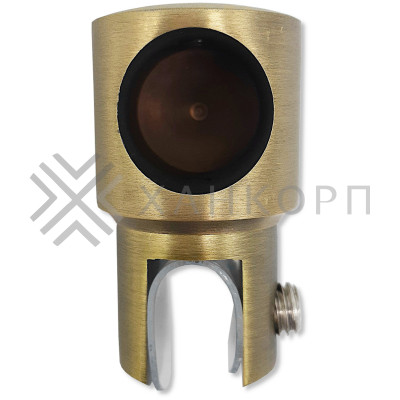 Держатель стекла FDC-12 трубы 19 торцевой 0°-360°, нержавейка/бронза