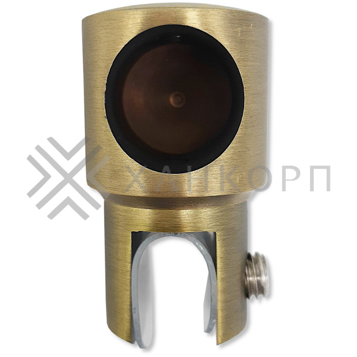 Держатель стекла FDC-12 трубы 19 торцевой 0°-360°, нержавейка/бронза