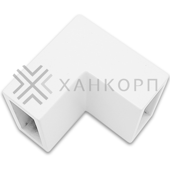 Соединитель FDC-32 трубы 30х10 угловой 90° вертикальный, нержавейка/белый