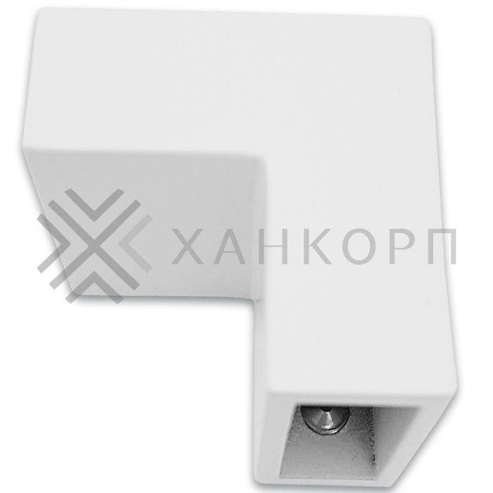 Соединитель FDC-32 трубы 30х10 угловой 90° вертикальный, нержавейка/белый