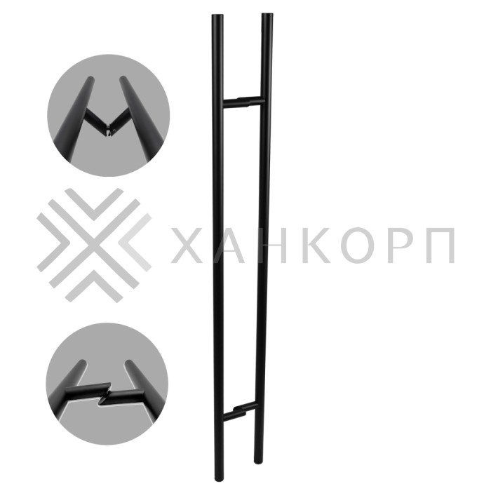 Ручка FKR-210 для стеклянной двери 32x1020х1500х1 мм, нержавейка/черный