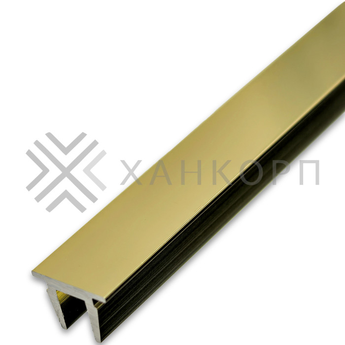 Верхняя заглушка FDPA-500.1 для п-образного профиля 19х13х2 мм, 1 м ,алюминий/золото