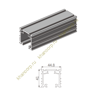 Трек FDS-191.2 для раздвижной системы FDS-19, длина 2 м, алюминий/черный