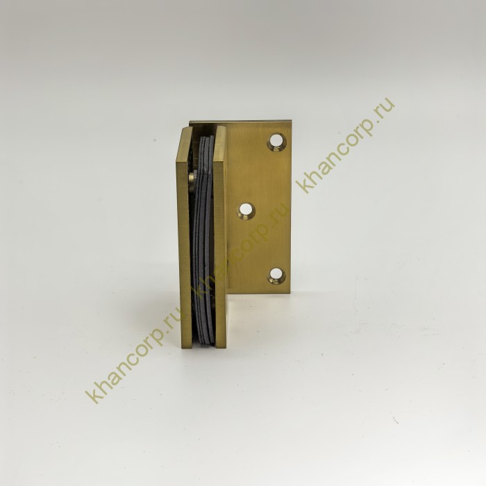 Петля Альфа α FDP-10 стена-стекло с боковым креплением, нержавейка/брашированное золото