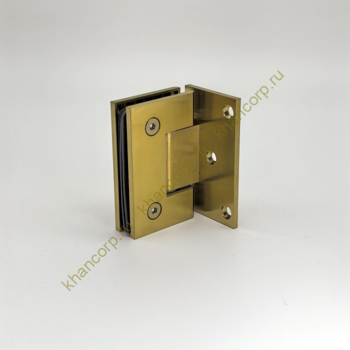 Петля Альфа α FDP-10 стена-стекло с боковым креплением, нержавейка/брашированное золото