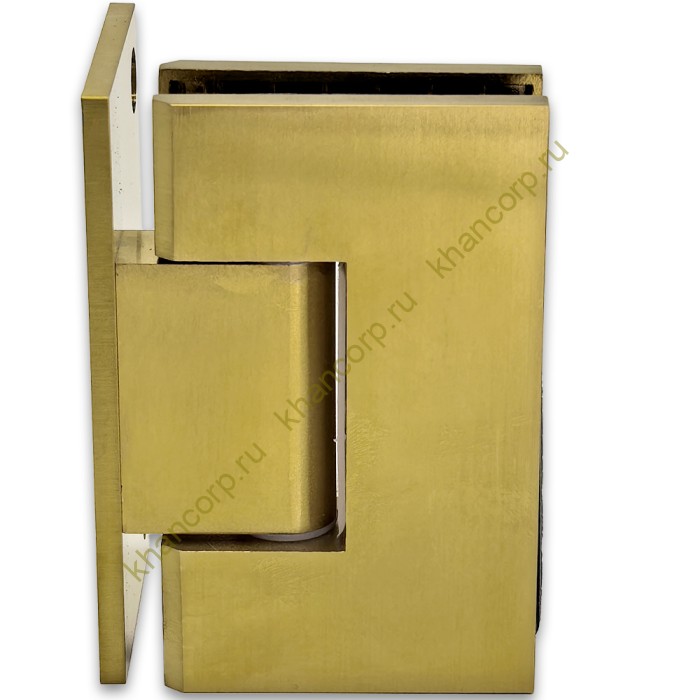 Петля Альфа α FDP-10 стена-стекло с боковым креплением, нержавейка/брашированное золото