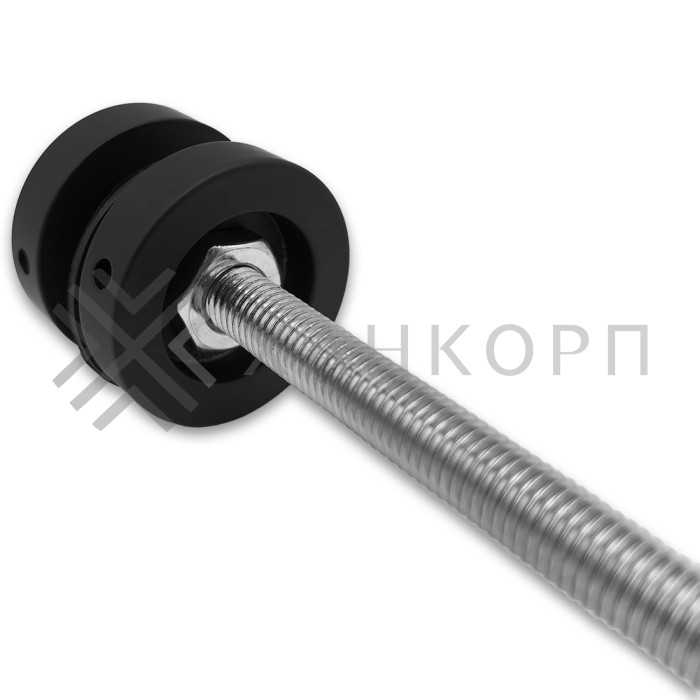 Стеклодержатель FKK-46, 10х10 мм Ø40 мм М10 для стекла, нержавейка/черный