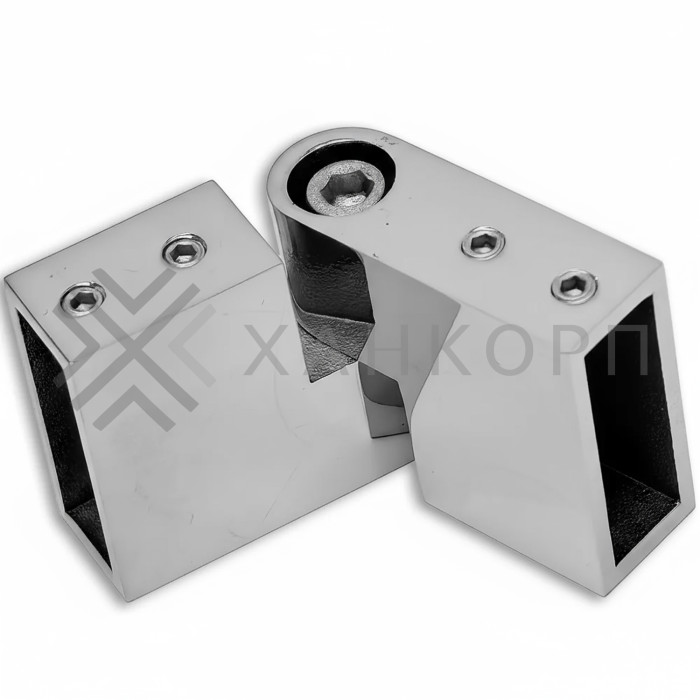 Соединитель FDC-37 трубы 30х10 вертикальный 90°-180°, нержавейка/полированный