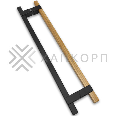 Ручка для сауны FDR-172, 20х450х550 мм, нержавейка/дерево/черный