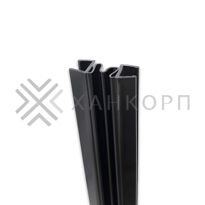 Уплотнитель ПРЕМИУМ гармошка черный 2.5 м под стекло 8 мм FDPP-410.8