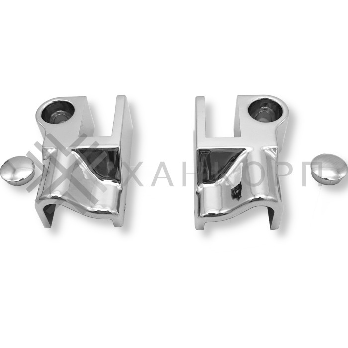 Коннектор прямой FDPA-400 стекло-порог (2 шт. левый+правый), ПВХ/хром