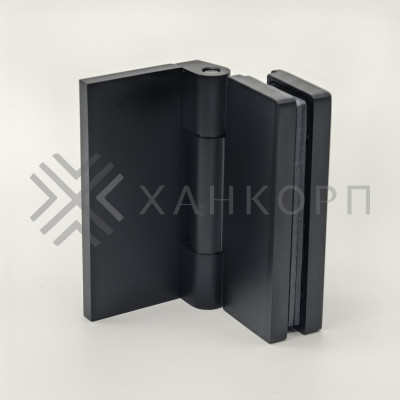 Петля Гера FDP-122 стена-стекло 90˚ открывание внутрь, латунь/черный