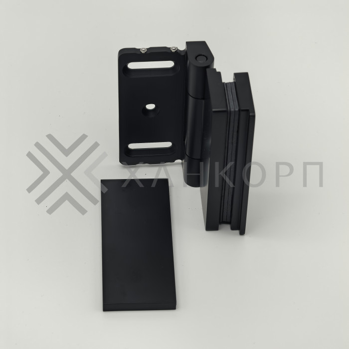 Петля Гера FDP-122 стена-стекло 90˚ открывание внутрь, латунь/черный