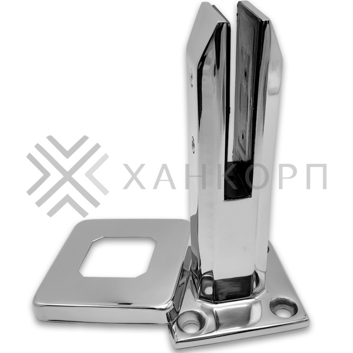 Стойка FOS-03 для стекла напольная 95х200 мм без сверления, нержавейка/полированный