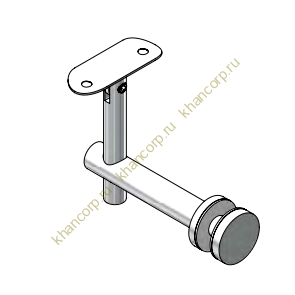 Регулируемый держатель FOP-50.20 на стекло 10-20 мм для трубы O50.8 мм, GRIT 320, нержавейка/матовый