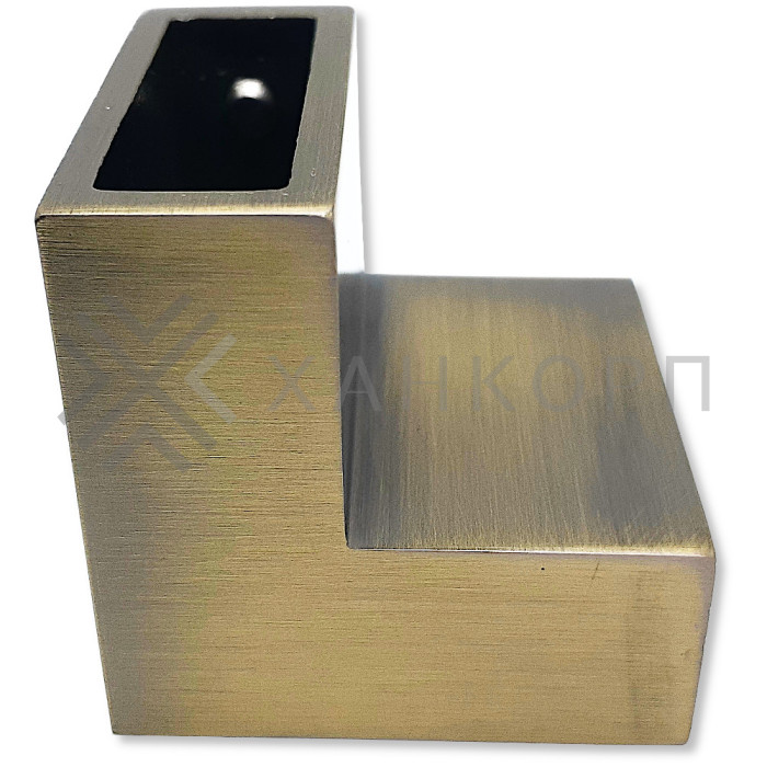 Соединитель FDC-32 трубы 30х10 угловой 90° вертикальный, нержавейка/бронза