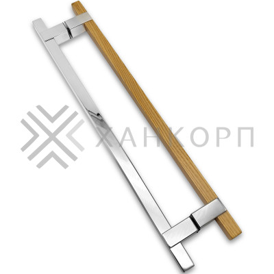 Ручка для сауны FDR-172, 20х450х550 мм, нержавейка/дерево/полированный