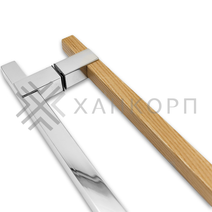 Ручка для сауны FDR-172, 20х450х550 мм, нержавейка/дерево/полированный