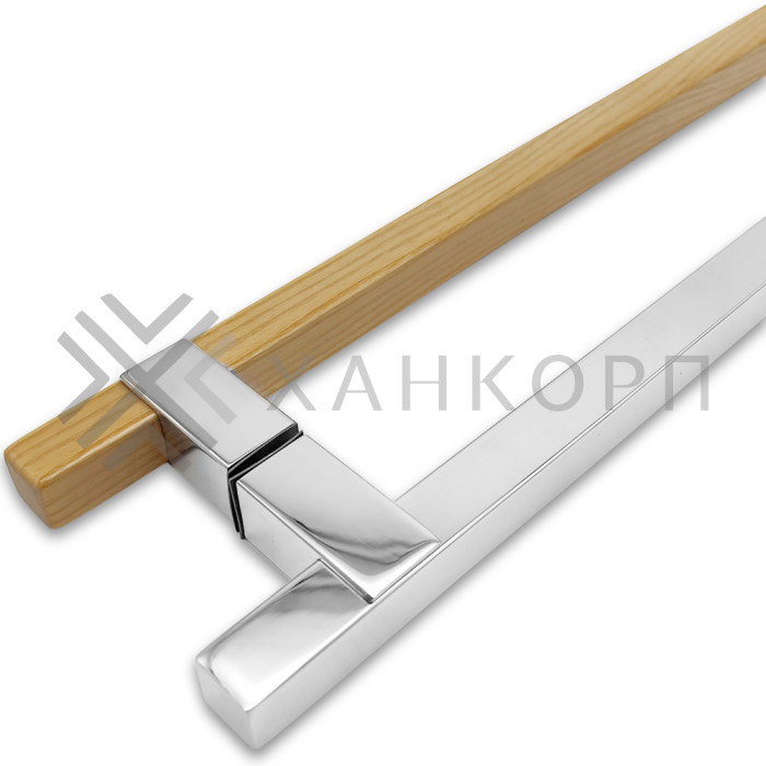 Ручка для сауны FDR-172, 20х450х550 мм, нержавейка/дерево/полированный