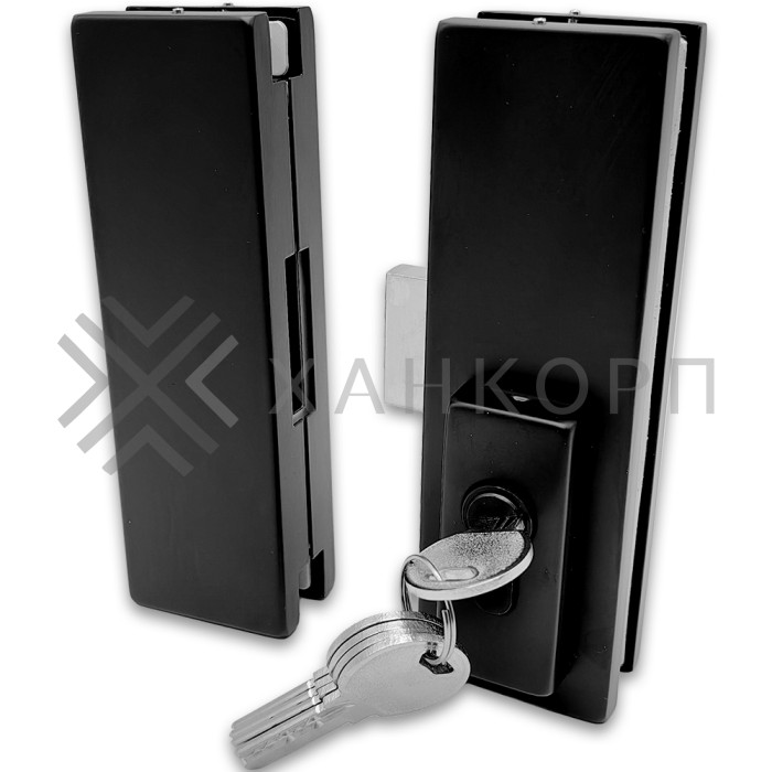 Замок FKZ-40 центральный с ответной частью ключ/ключ, нержавейка/черный