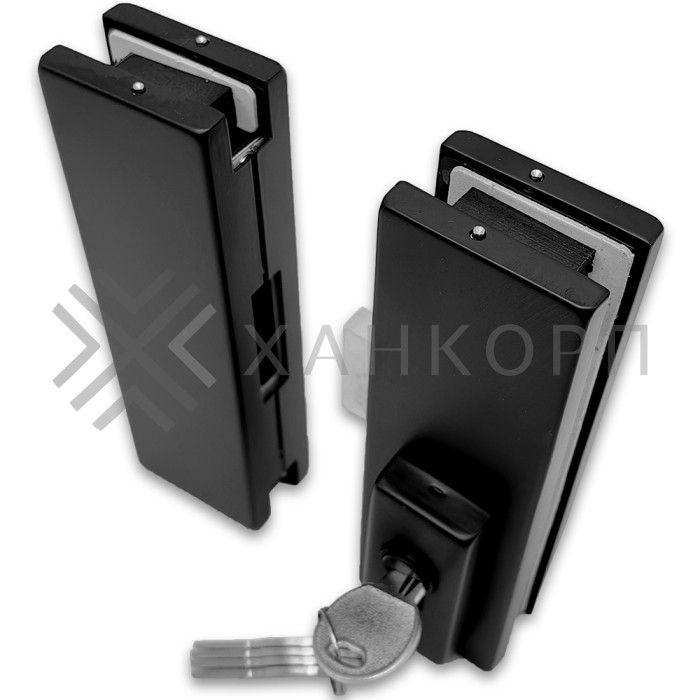 Замок FKZ-40 центральный с ответной частью ключ/ключ, нержавейка/черный