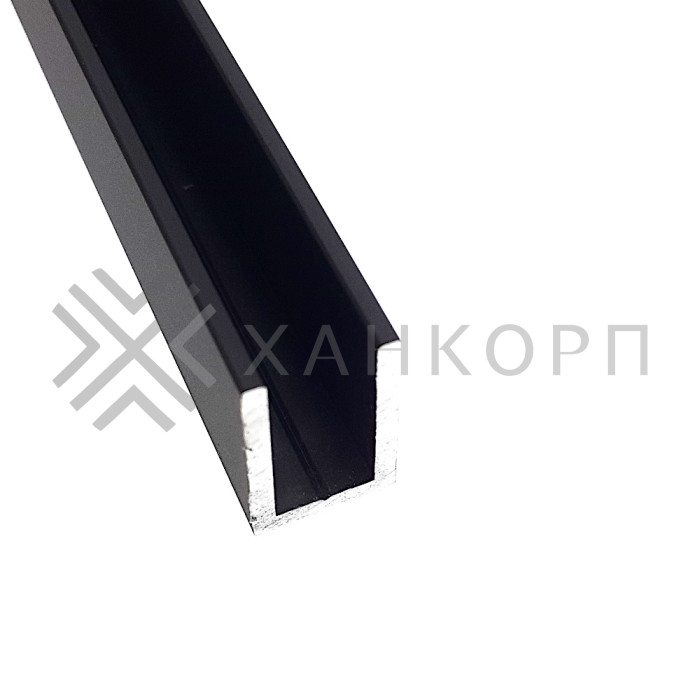Профиль FDPA-51.3 опорный 19х12х1,75 мм под стекло 8 мм, 3 м, алюминий/черный