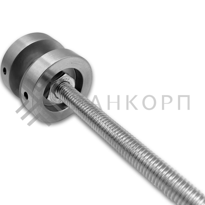 Стеклодержатель FKK-46, 10х10 мм Ø40 мм М10 для стекла, нержавейка/матовый