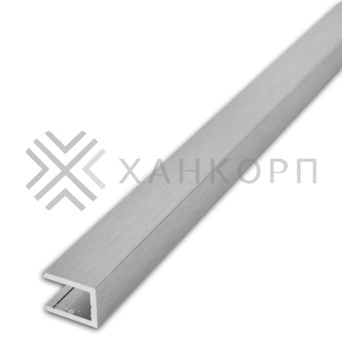 Профиль FDPA-60.3 п-образный 19х14,5х2 мм под стекло 10 мм, 3 м, алюминий/матовый