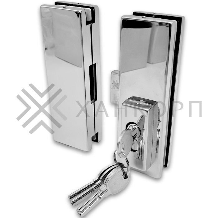 Замок FKZ-40 центральный с ответной частью ключ/ключ, нержавейка/полированный