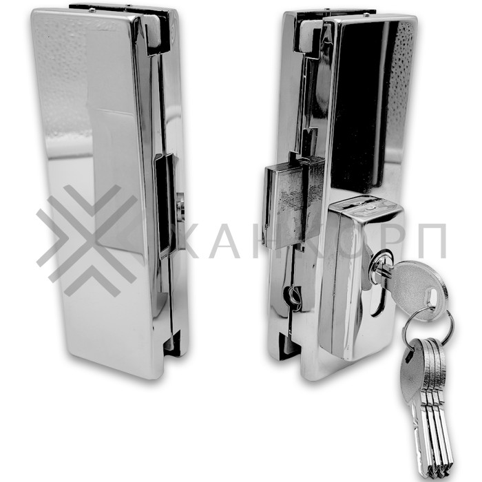 Замок FKZ-40 центральный с ответной частью ключ/ключ, нержавейка/полированный