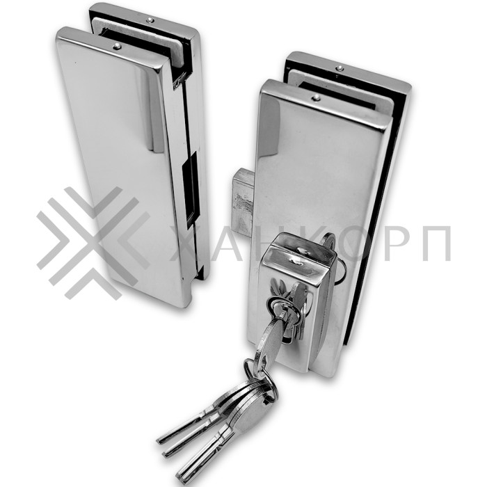 Замок FKZ-40 центральный с ответной частью ключ/ключ, нержавейка/полированный