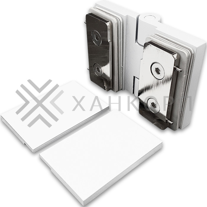 Петля Майя FDP-171 стекло-стекло 180˚, латунь/белый