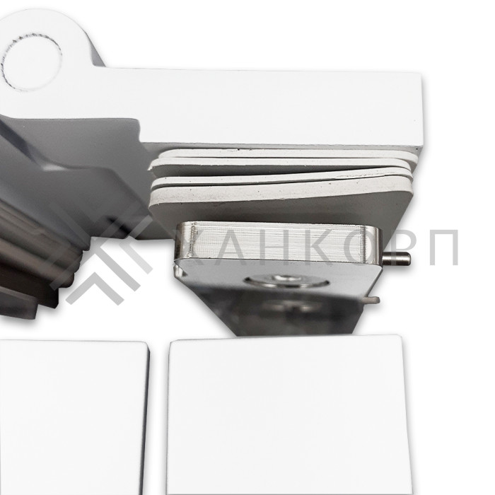 Петля Майя FDP-171 стекло-стекло 180˚, латунь/белый