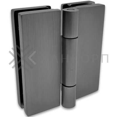 Петля Гера FDP-121 (гармошка) стекло-стекло 180˚, латунь/оружейная сталь