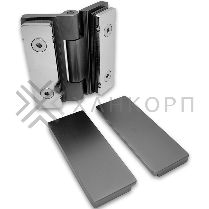 Петля Гера FDP-121 (гармошка) стекло-стекло 180˚, латунь/оружейная сталь