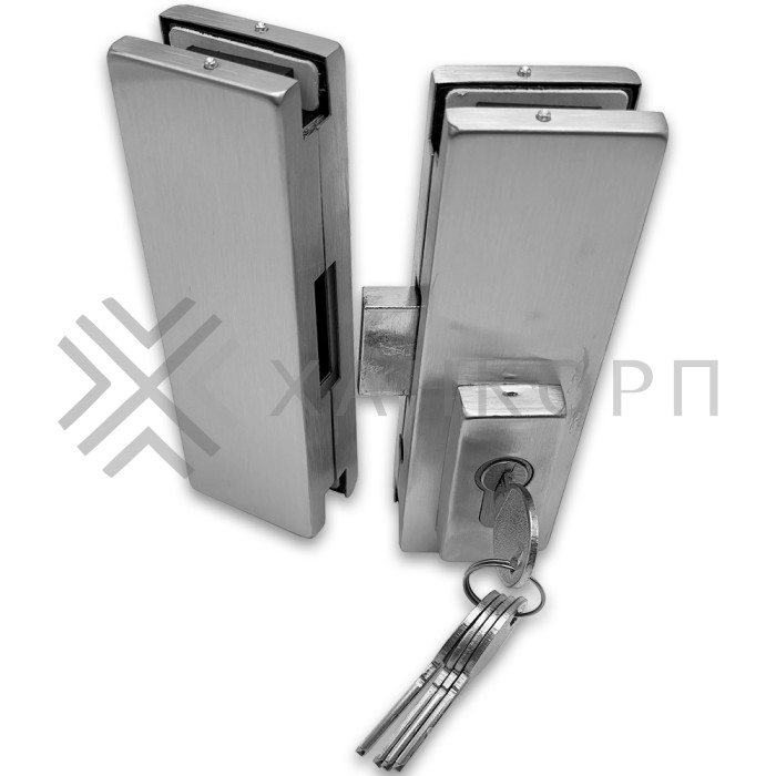 Замок FKZ-40 центральный с ответной частью ключ/ключ, нержавейка/матовый