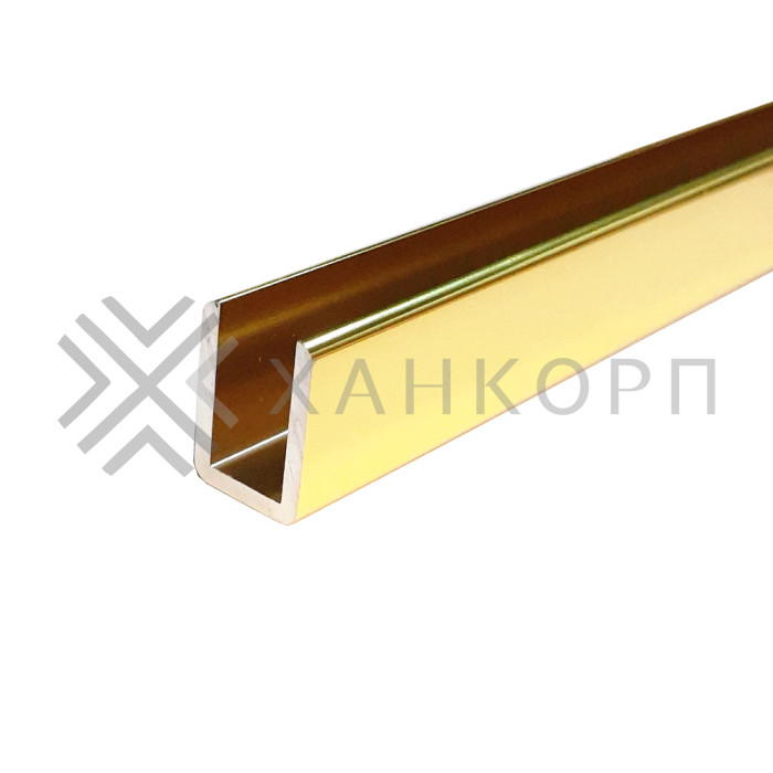 Профиль FDPA-60.3 для стекла 10 мм 19х14,5х2, длина 3 м, алюминий/золотой