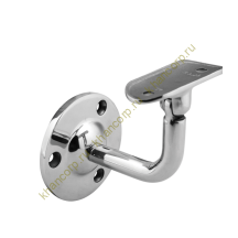 Крепление пристенного поручня FOP-50.17 с ложементом O50.8 мм, регулируемое ,GRIT 320 нержавейка/матовый