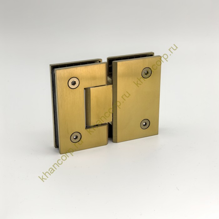 Петля Альфа α FDP-12 стекло-стекло 180˚, нержавейка/брашированное золото